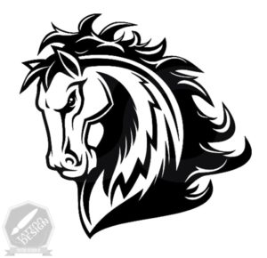 طرح سیاه و سفید اسب
