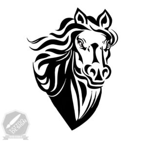 طرح سیاه و سفید اسب