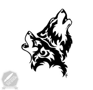 طرح سیاه و سفید گرگ