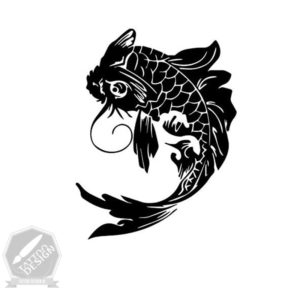طرح سیاه و سفید ماهی برای تاتو